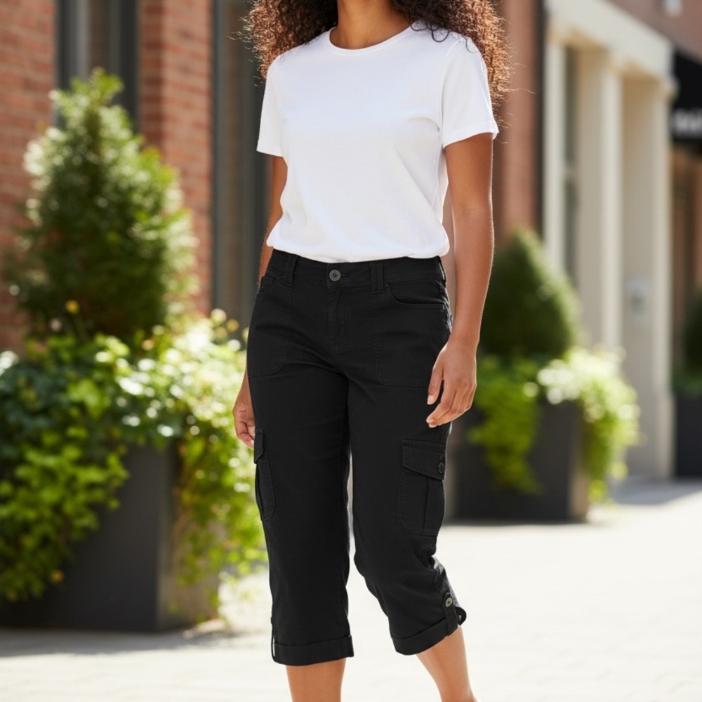 Gloria Vanderbilt Black Cropped Jeans